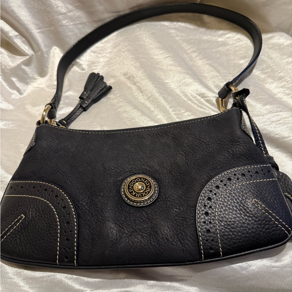 Dooney & Bourke Black and Tan Shoulder Bag
